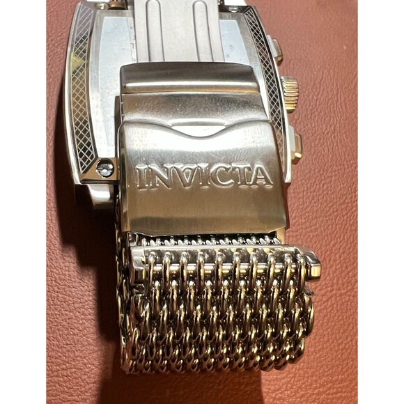 Invicta S1 Rally Chronograph 47244 Mens Watch Monaco Racer Mesh Stainless Square - Picture 6 of 9